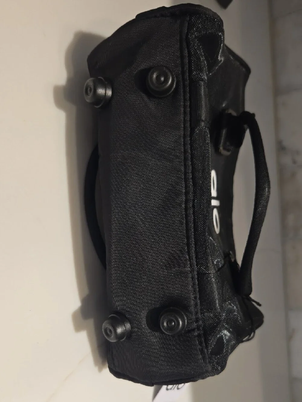 ALO Yoga Black Mesh Toiletry Bag with Top Handles